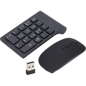 Beufee Teclado Numérico Inalámbrico, Plug and Play, Tecnología Inalámbrica De 2,4 GHz, Combo De Ratón con Teclado Numérico Duradero Sensible A 1200 dpi para Oficina En Casa