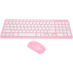 Bewinner Combinación de Ratón Y Teclado Inalámbrico de 96 Teclas, Transmisión de 10 Metros, Teclado de Ordenador Delgado Inalámbrico de 2,4 GHz con Alfombrilla Antideslizante para Ordenador(Rosa) - Imagen 1