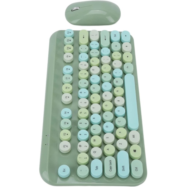 Bewinner Combo de Raton de Teclado Inalambrico Retro Juego de