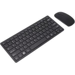 Bewinner Combo de Teclado Inalámbrico Y Ratón, Teclado Compacto Delgado de 78 Teclas, Ratón óptico de 3 Niveles de 1200 dpi con Receptor USB, Teclado Ergonómico Portátil Y Ratón para Portátil