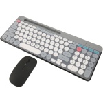 Bewinner Ratón con Teclado Inalámbrico de Modo Doble, Uso Cómodo, Conexión Estable, Resistente Al Agua y Al Polvo, Inalámbrico 2,4G, Diseño Inclinado, Teclas Cóncavas (Black) - Imagen 1