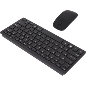 Bewinner Ratón de Teclado Inalámbrico Ultra Thin Combo, 800 1000 1200Dpi dpi Ratón Ergonómico Delgado de 78 Teclas Y Teclado con Adaptador para Computadora Portátil de Escritorio