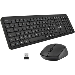 Bluestork - Pack Easy Slim Teclado y Ratón Inalámbrico - Wireless - Silencioso - Diseño Ultra Silm - AZERTY FR (Negro)