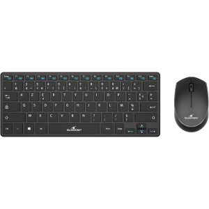 Bluestork - Pack Mini - Paquete de Teclado y ratón inalámbrico Compacto - Wireless con Smart Dongle de 2,4 GHz - Diseño Ultra Delgado - Ergonómico - Compatible con Windows - AZERTY Negro