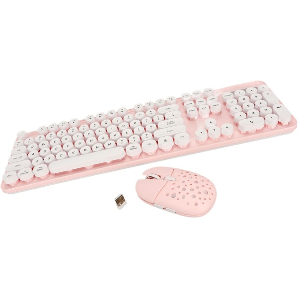 BusoTh Teclado y Raton Inalambricos Teclado Inalambrico Retro de Color