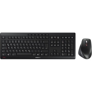 CHERRY STREAM DESKTOP COMFORT, Set de Teclado y Ratón Inalámbrico, Disposición Alemana (QWERTZ), 2,4 GHz, Teclas Silenciosas, Ratón Ergonómico, Negro
