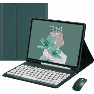 CLALOC Funda con Teclado para Samsung Galaxy Tab S9FE 2023 10.9" con Ratón Funda con Teclado Bluetooth Inalámbrico Desmontable Magnéticamente para Galaxy Tab S9 FE con Soporte para S Pen,Dark Green