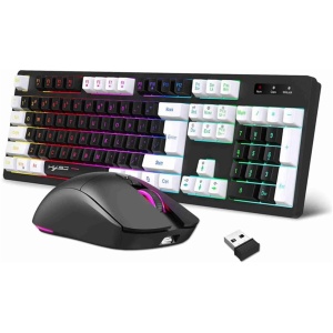 Censous de teclado y ratón inalámbricos para juegos 2.4G, teclado y ratón bicolor sin desvanecimiento