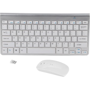 Combinación De Teclado Y Ratón Inalámbricos, Kit De Teclado Y Ratón para Ordenador De 2,4 GHz para Oficina En Casa, Trabajo Y Juegos(Plata)