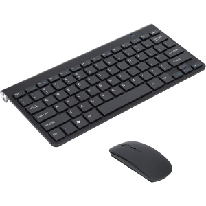 Combinación Teclado y Ratón Inalámbrico, Indicadores de Batería de Bajo Consumo Textura Resistente Combinación Teclado y Ratón Cómodo para Escritorio (BLACK)