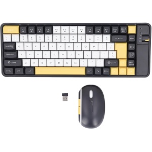 Combinación de Teclado y Mouse Inalámbricos, Lindo Mouse con Teclado Inalámbrico Bluetooth 2.4G, Teclado con Diseño QWERTY de 84 Teclas Ratón de 3 dpi para Computadora Portátil,