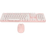 Combinación de Teclado y Ratón Inalámbricos de 2,4G con Teclas Redondas y Teclado Numérico, Alto Rendimiento, Teclas de Patas Altas, Ratón Ajustable (Tablero Rosa) - Imagen 1
