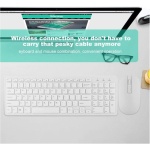 Combinación de Teclado y ratón inalámbricos de 2,4G, Teclado 96+12FN y ratón ergonómico de 800/1000DPI con Receptor USB para Ordenador de sobremesa PC portátil - Imagen 1