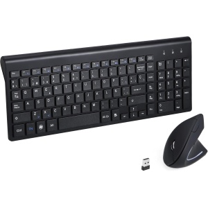 Combinación de ratón y Teclado ergonómico Vertical inalámbrica de 2,4 GHz tamaño portátil ultradelgado para computadoras de Escritorio de PC computadoras portátiles tabletas Mac