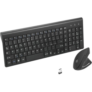 Combinación de ratón y teclado ergonómicos verticales inalámbricos de 2,4 GHz Tamaño portátil ultrafino para PC de sobremesa ordenador portátil portátil Mac Tablet (Right-handed)