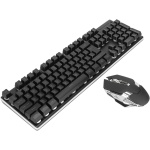 Combo de Ratón Y Teclado RGB, Ratón de Teclado para Juegos con Retroiluminación LED Inalámbrica, Ratón Ajustable 7D 3200DPI Y Juego de Ratón de Máquina de Escribir Ergonómico de 104 Teclas, para Compu - Imagen 1