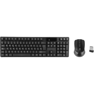 Combo de Ratón y Teclado Inalámbrico, Teclado y Ratón Silencioso Portátil de 2,4 G, Teclado de 104 Teclas, Ratón óptico de 1600 dpi, Receptor USB, Plug and Play, para PC, Portátil