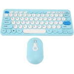 Combo de Teclado Inalámbrico y Ratón, Juego de Ratón y Teclado Ergonómico Inalámbrico 2,4G, Teclas Redondas Finas y Lindas para para PC (Blue) - Imagen 1