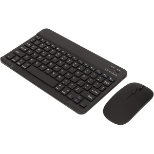 Combo de Teclado Y Mouse Inalámbrico Pequeño, Mini Mouse Inalámbrico Portátil Y Combo de Teclado con BT Y Modo de 2,4 GHz Combo de Mouse de Teclado Inalámbrico Universal Silencioso Recargable