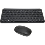 Combo de Teclado Y Mouse Inalámbricos, Juego de Teclado Y Mouse óptico de 78 Teclas USB 2.4G, Tecla Redonda Retro, Ergonómico Y Silencioso, Compacto Y Delgado para PC de Escritorio con(Negro) - Imagen 1