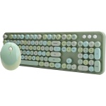 Combo de Teclado Y Ratón, Ratón Inalámbrico, Teclado de Membrana de bajo Ruido para XP / Win7 / Win8 / Win10(Versión de Color Mezclado Verde Dulce) - Imagen 1