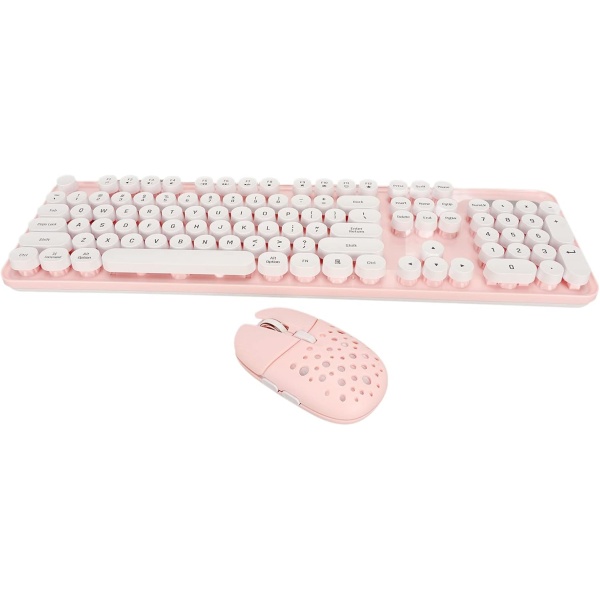 Combo de Teclado y Mouse Inalambricos 104 Teclas Retro Round