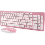 Cuifati Juego de Teclado y Ratón Inalámbrico con Diseño Ergonómico, Ligero y Fino, Elegante y Sencillo, Microreceptor de 3 Velocidades, Adecuado para Trabajadores de Oficina y Juegos - Imagen 1