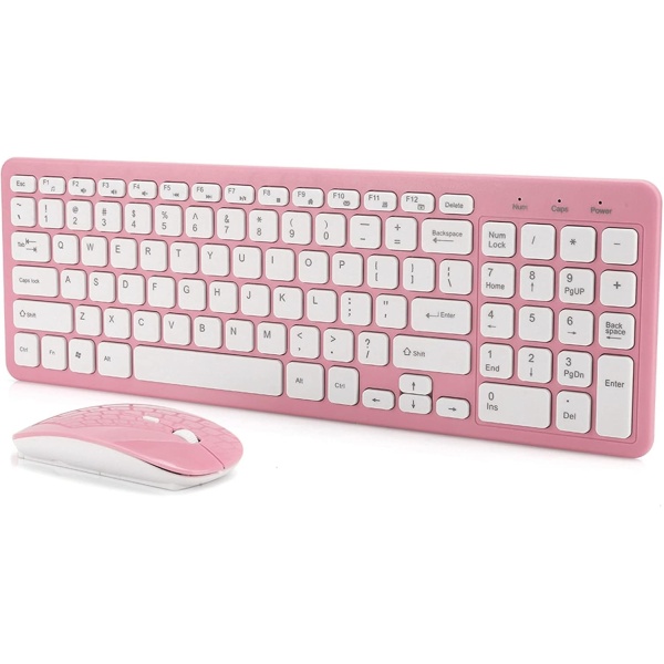 Cuifati Juego de Teclado y Raton Inalambrico con Diseno Ergonomico