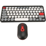 DAUZ Combo de Teclado Inalámbrico y Ratón, Juego de Teclado Inalámbrico y Ratón, Teclas Redondas, Lindo, de Alta Sensibilidad, Ergonómico para PC (Black) - Imagen 1
