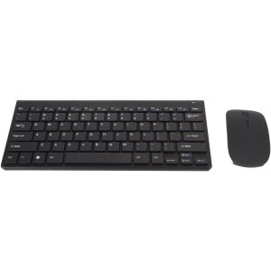 DAUZ Kit de Ratón de Teclado Inalámbrico, Ahorro de Energía, Hermoso Indicador LED Resistente Al Agua, Combinación de Ratón Inalámbrico, Botón Silencioso para Oficina (Negro)