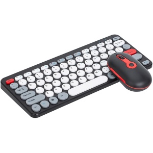 Dickly Teclado USB inalámbrico y Peine de ratón silencioso con Receptor USB para Ordenador portátil y Escritorio, Negro
