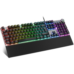 EMPIRE GAMING – Stardust Teclado Gaming Español – Teclas opto-mecánicas – Retroiluminación LED RGB – Gamer Software de programación - Reposa-muñecasextraíble (QWERTY, Español)