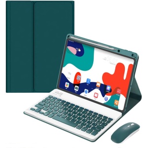 ERY Funda Teclado para Huawei Matepad Pro 10.8" 2019/2021 con Ratón Magnético Desmontable Inalámbrico Bluetooth Teclado Español Ñ, Funda Delgada Multiángulo con Soporte para Bolígrafo,Verde