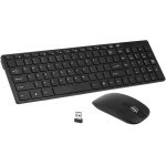ERYUE K-06 2,4G Teclado inalámbrico y ratón Combinado Teclado de Ordenador con ratón Plug and Play para Ordenador portátil Negro - Imagen 1