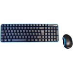 Elbe PTR-101 - Pack Teclado y ratón inalámbricos, emparejamiento automático, Receptor Nano USB, ratón óptico 3D, Receptor se Guarda en Parte Inferior ratón, Azul-Negro - Imagen 1
