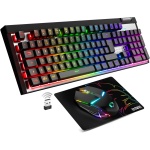 Empire Gaming - Pack Armor RF358 Rechargeable Sans Fil - Clavier Gaming Wireless AZERTY (Layout Français) 2.4 GHz RGB - Souris Gamer Sans Fil 2400 dpi - Tapis de Souris - PC PS4 PS5 Xbox One/Series - Imagen 1