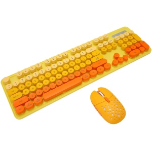 Fabater Combinación de Teclado y Ratón Inalámbricos, Teclado de la Oficina de 104 Teclas, Teclado de Computadora Inalámbrico de 2,4 GHz con 3 Niveles dpi para, Escritorio/PC (Color