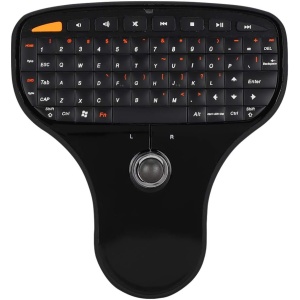 Focket 2,4G USB Multimedia Keyboard... Mini USB Keyboard Teclado QWERTY Teclado Inalámbrico del Ratón, Teclado Inalámbrico con Trackball, para Ordenador para Windows 2000 XP Vista 7