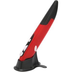 Fockety Ratón óptico Inalámbrico de Bolsillo, 2,4 G, 10 M, Distancia Ajustable, 800/1200/1600 PPP, Ergonómico, Portátil, Mini Ratón de Aire, 4 Teclas, Escritura a Mano, Ratón Digital para PC,(Rojo)