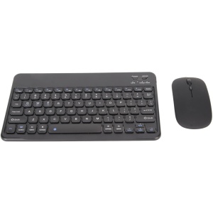 Fockety Teclado y Ratón Inalámbricos, Combinación de Teclado y Ratón Inalámbricos para Juegos de 10 Pulgadas con Receptor USB Inalámbrico de 2,4 GHz, Juego de Teclado y Ratón Bluetooth (Negro)