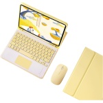 Funda Teclado para iPad 10.ª Generación 2022 10,9" con Trackpad, QWERTY Español Ñ Retroiluminada Teclado Bluetooth Desmontable Inalámbrico con Delgada Funda y Ratón, Amarillo Con Retroiluminación - Imagen 1