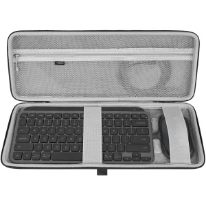 GEEKRIA Funda para teclado, bolsa protectora de viaje compatible con Logitech MX Keys Mini teclado iluminado inalámbrico minimalista y Logitech MX Anywhere 3 Mouse Combo Case (gris oscuro)