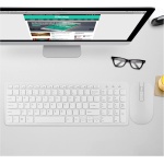 GOWENIC Combo de Teclado y Mouse Inalámbricos 2.4G, Teclado 96 + 12FN y Ratones Ergonómicos 800/1000DPI con Receptor USB para Computadora de Escritorio PC Portátil (Blanco) - Imagen 1