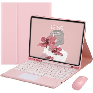 GUPENAA Rosado, Funda con Teclado para iPad Pro de 11 Pulgadas (M4) 2024 con Trackpad, Contiene Ñ, Portalápices Integrado, Teclado Bluetooth Inalámbrico Magnético Desmontable con Ratón