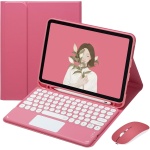 GUPENAA Rose, Funda con Teclado para iPad Air 6ª generación 11 Pulgadas (M2) 2024 con Trackpad, Contiene Ñ, Portalápices Integrado, Teclado Bluetooth Inalámbrico Magnético Desmontable con Ratón - Imagen 1