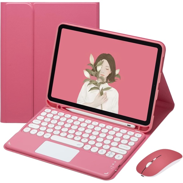 GUPENAA Rose Funda con Teclado para iPad Air 6a generacion