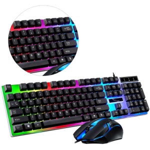 Gatuida Colocar LED de Color Teclado inalambrico mecanico Cable USB Teclado inalambrico LED Teclado USB y Teclado LED ratón teclados Teclado con Cable de computadora Brillar