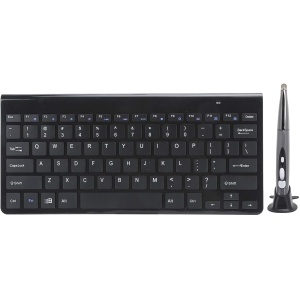Goshyda Teclado inalámbrico con ratón de Bolsillo, 800/1200/1600 dpi Ratón de lápiz Ajustable Teclado de Uso Libre de 360 °