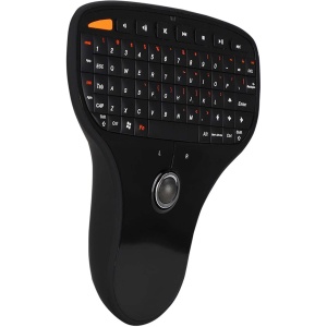 Greensen Teclado Multimedia Mini USB Inalámbrico 2,4G con Trackball, Teclado de Bolsillo y Ratón 2 en 1, Control Total para, Compatible con2000/XP/Vista y7