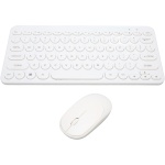 HEEPDD Combo Retro del Ratón del Teclado, Combo Inalámbrico del Ratón del Teclado de la Impresión de la Pantalla UV 2.4G para el Negocio (Blanco) - Imagen 1